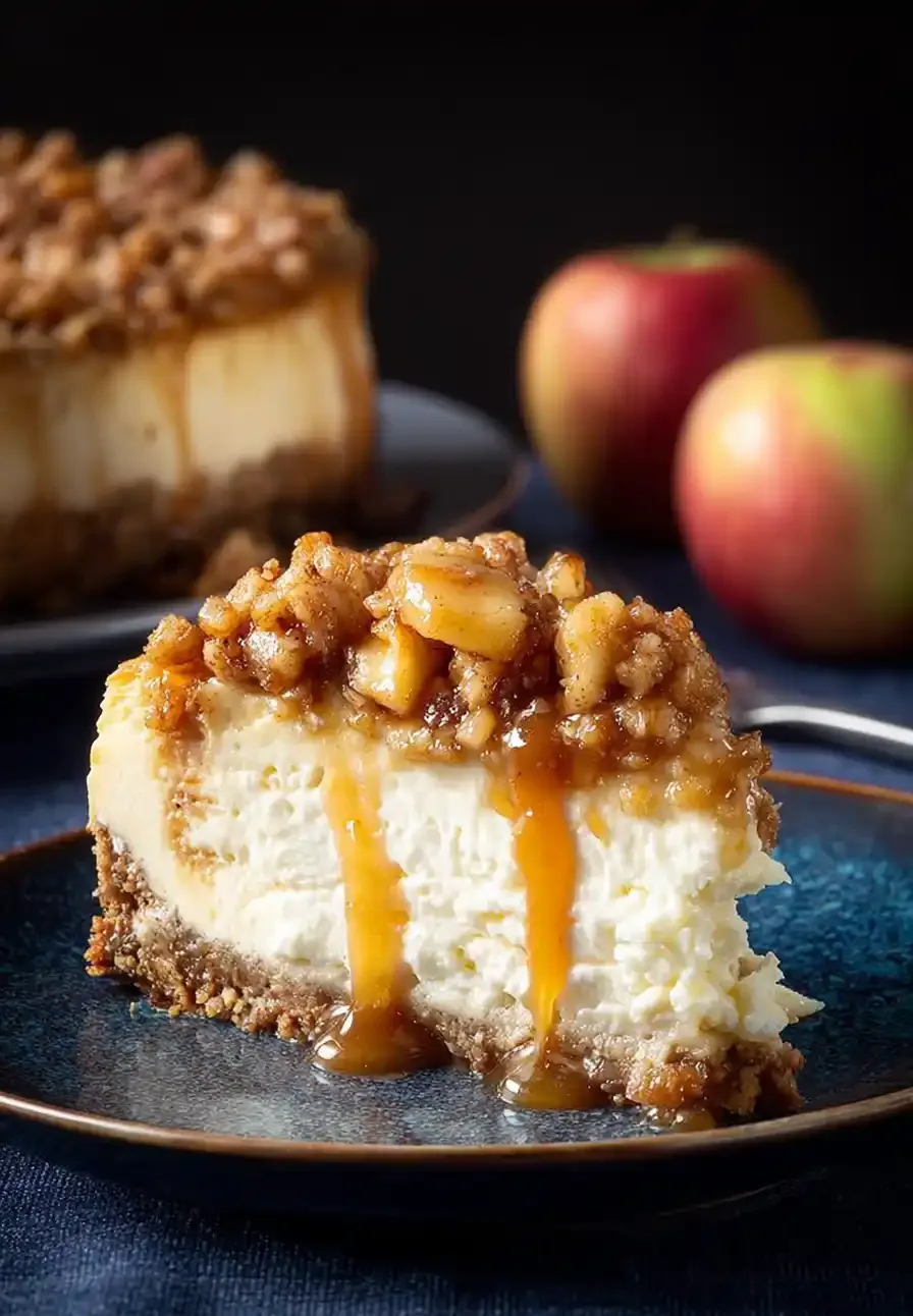 Apple Crisp Cheesecake Apple Crisp Cheesecake compressed e1760060395565