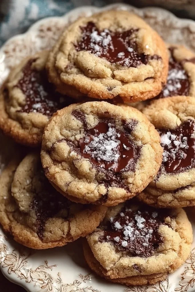 Delicious brown butter chocolate chip cookies on a cooling rack