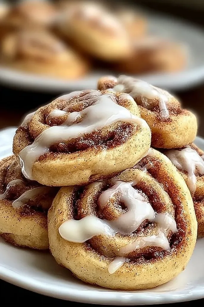 Deliciously soft Cinnamon Roll Cookies drizzled with icing