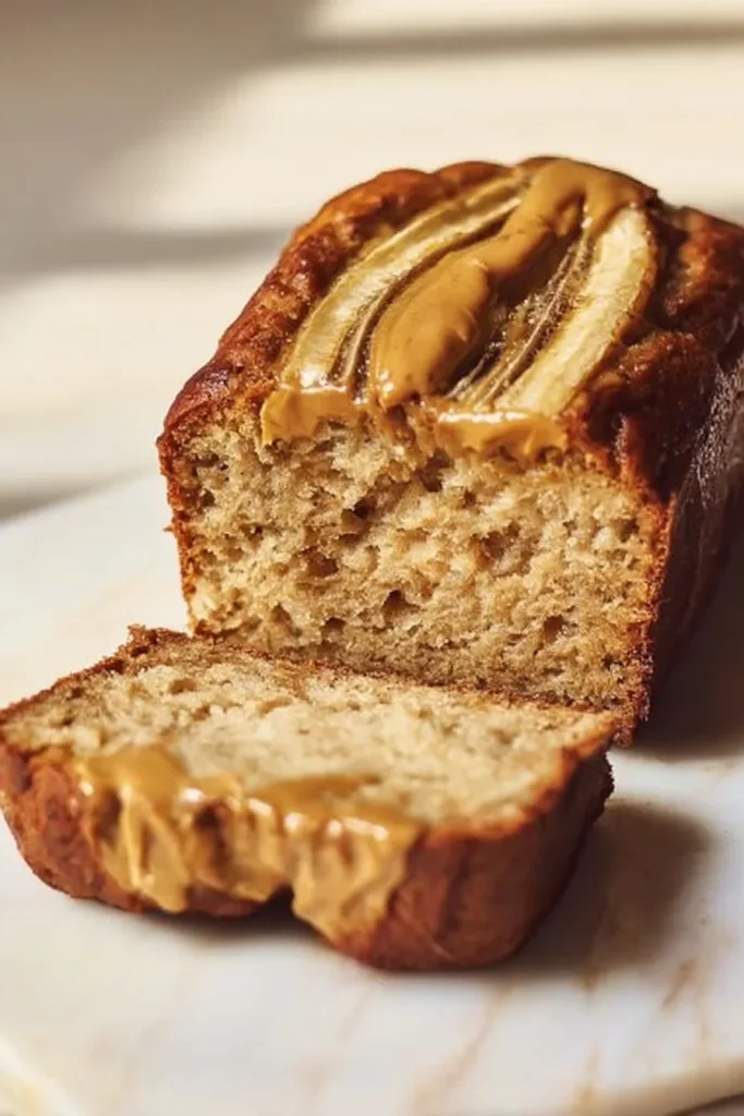 Deliciously baked classic banana bread with ripe bananas and a golden crust