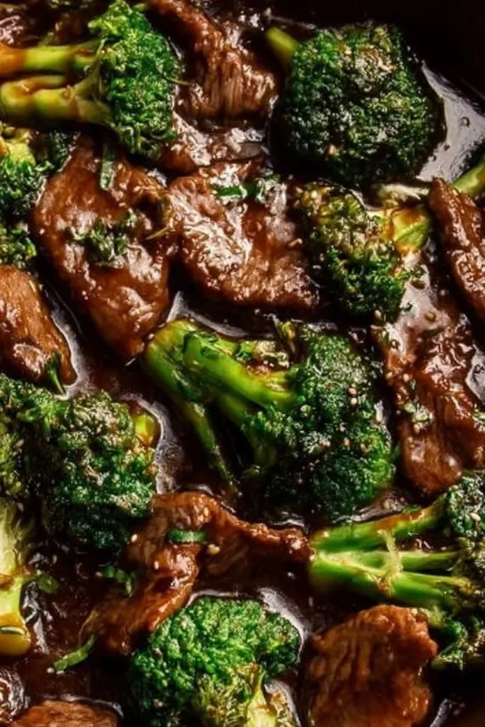 Delicious easy beef and broccoli stir-fry served in a bowl.