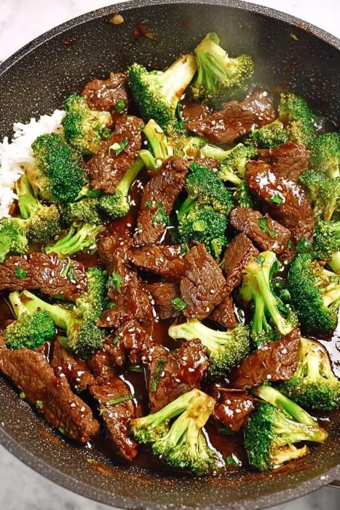 Easy gluten-free beef and broccoli dish served in a bowl