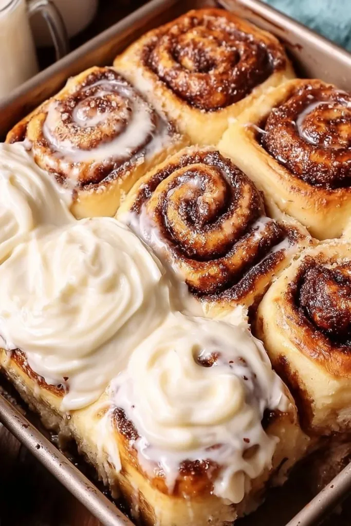 Delicious homemade cinnamon rolls fresh out of the oven