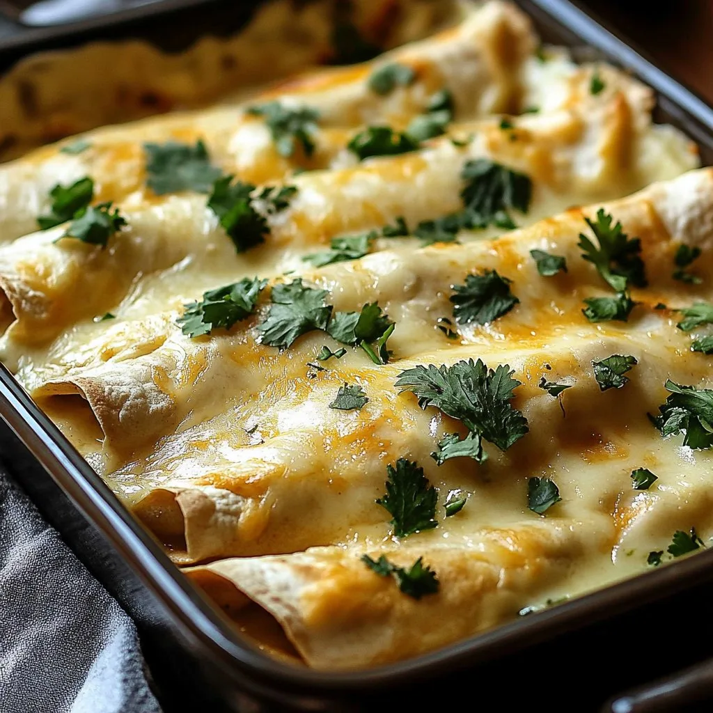 Creamy White Chicken Enchiladas