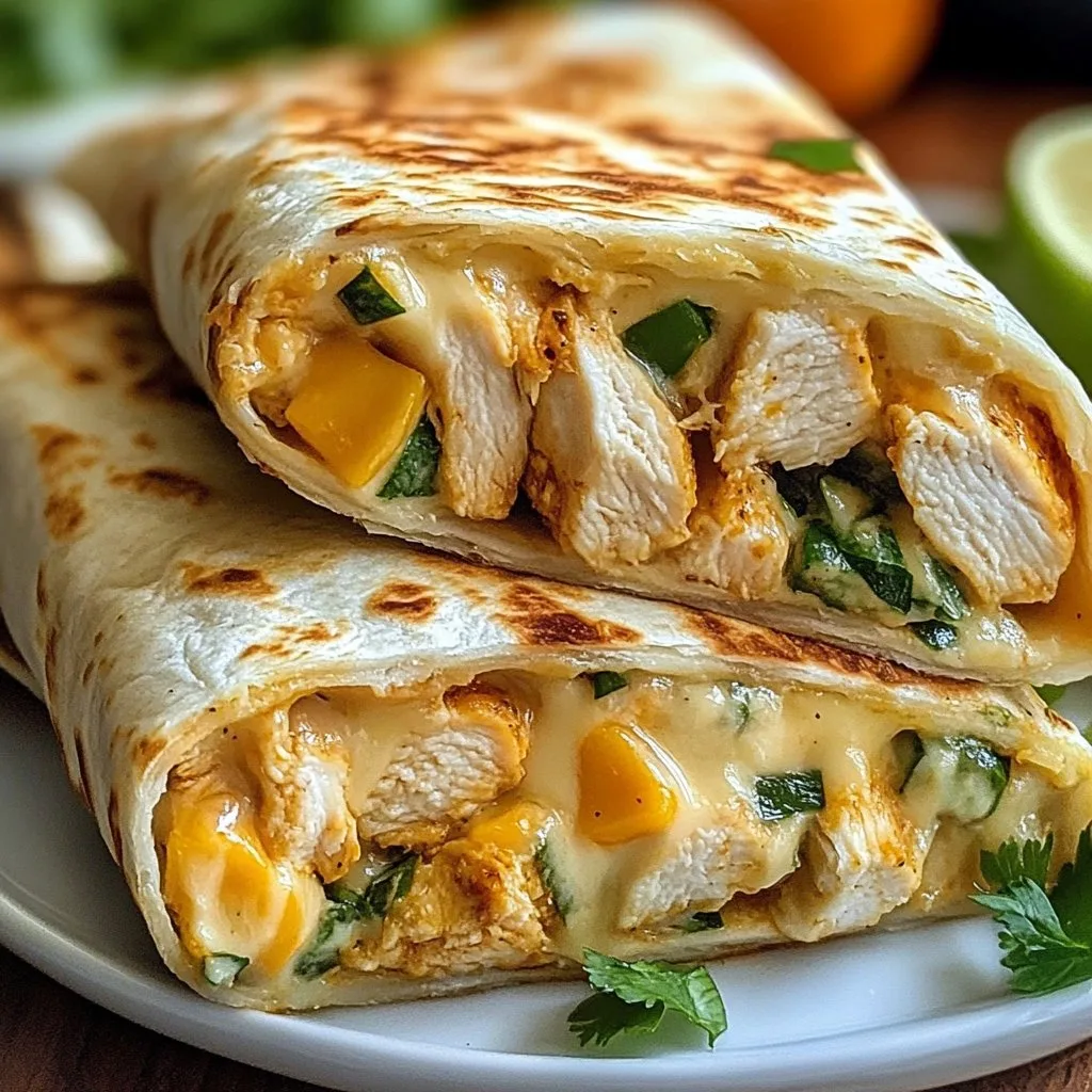 Cheesy Garlic Chicken Wraps