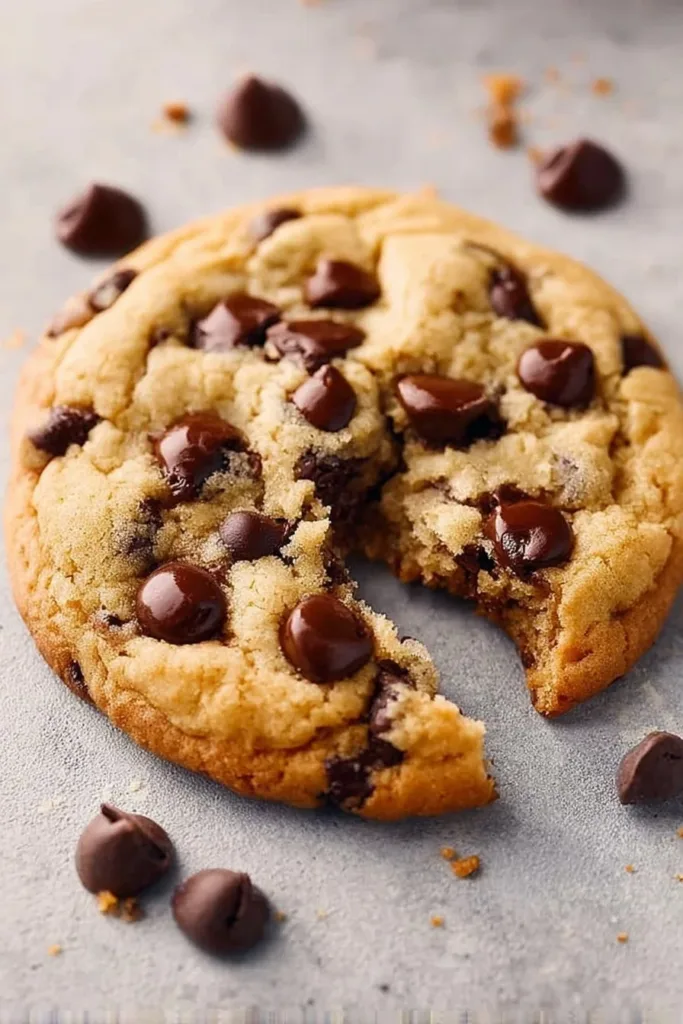 Bakery style chocolate chip cookies displayed on a plate