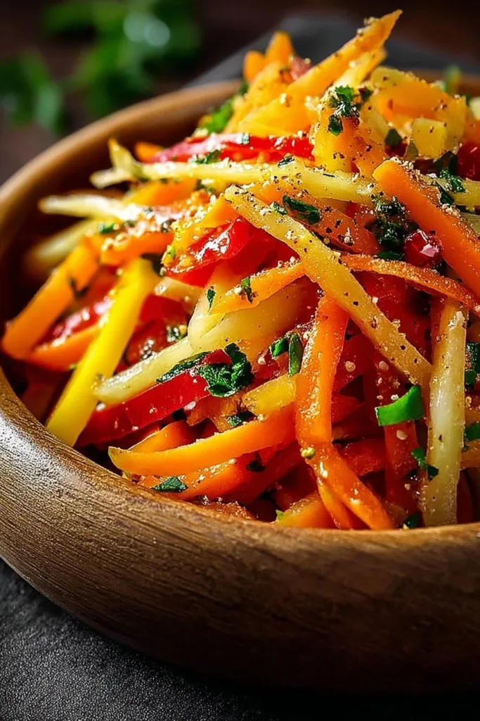 Fresh Carrot Apple Salad with shredded carrots, diced apples, and dressing