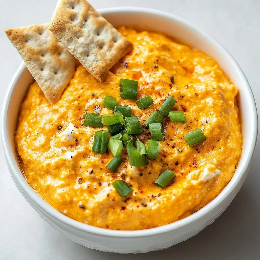 Delicious cheesy crock pot buffalo chicken dip served in a bowl