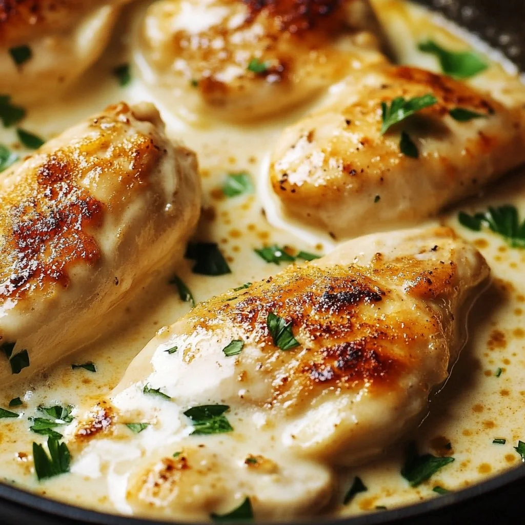 Delicious cream cheese chicken dish served with garnishes
