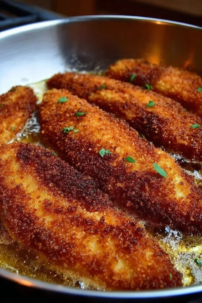 Plate of crispy gluten-free chicken tenders with dipping sauce.