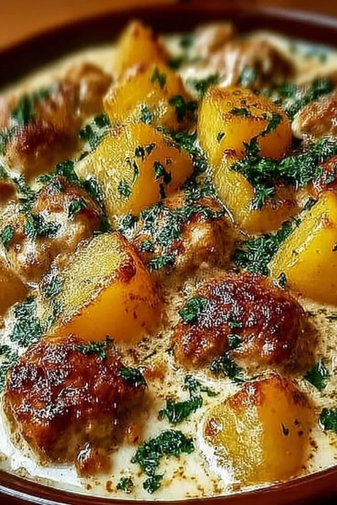 Garlic Parmesan Chicken with Potatoes cooked in a crockpot