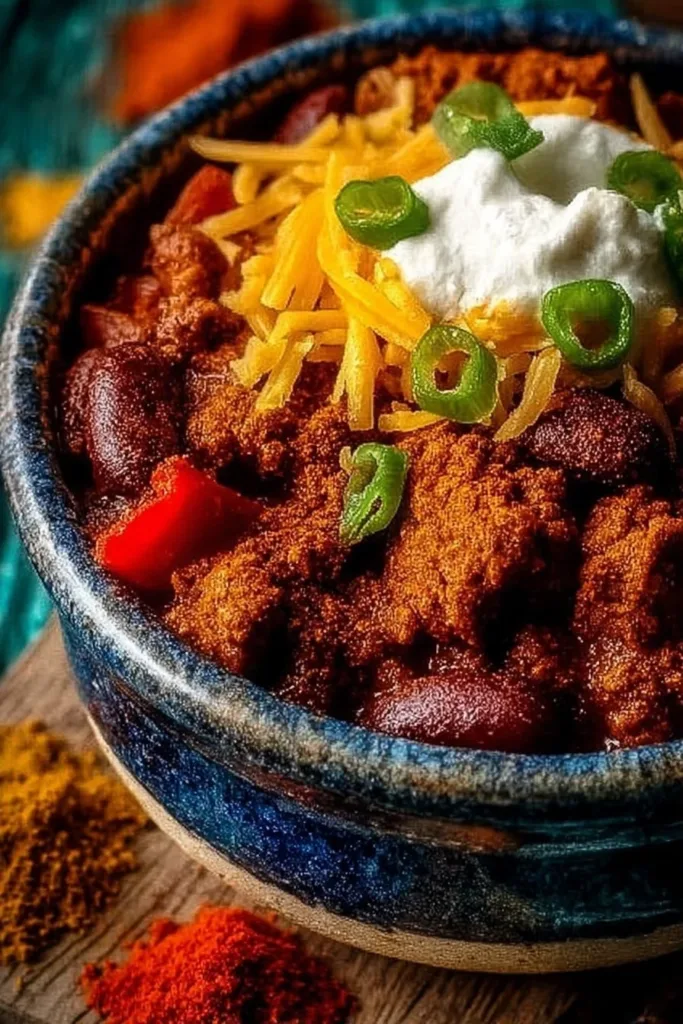Bowl of homemade chili seasoning with spices and herbs for cooking