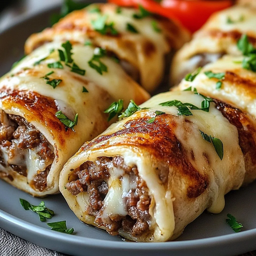 Keto Philly Cheesesteak Roll Ups on a plate, showcasing a low-carb meal option.