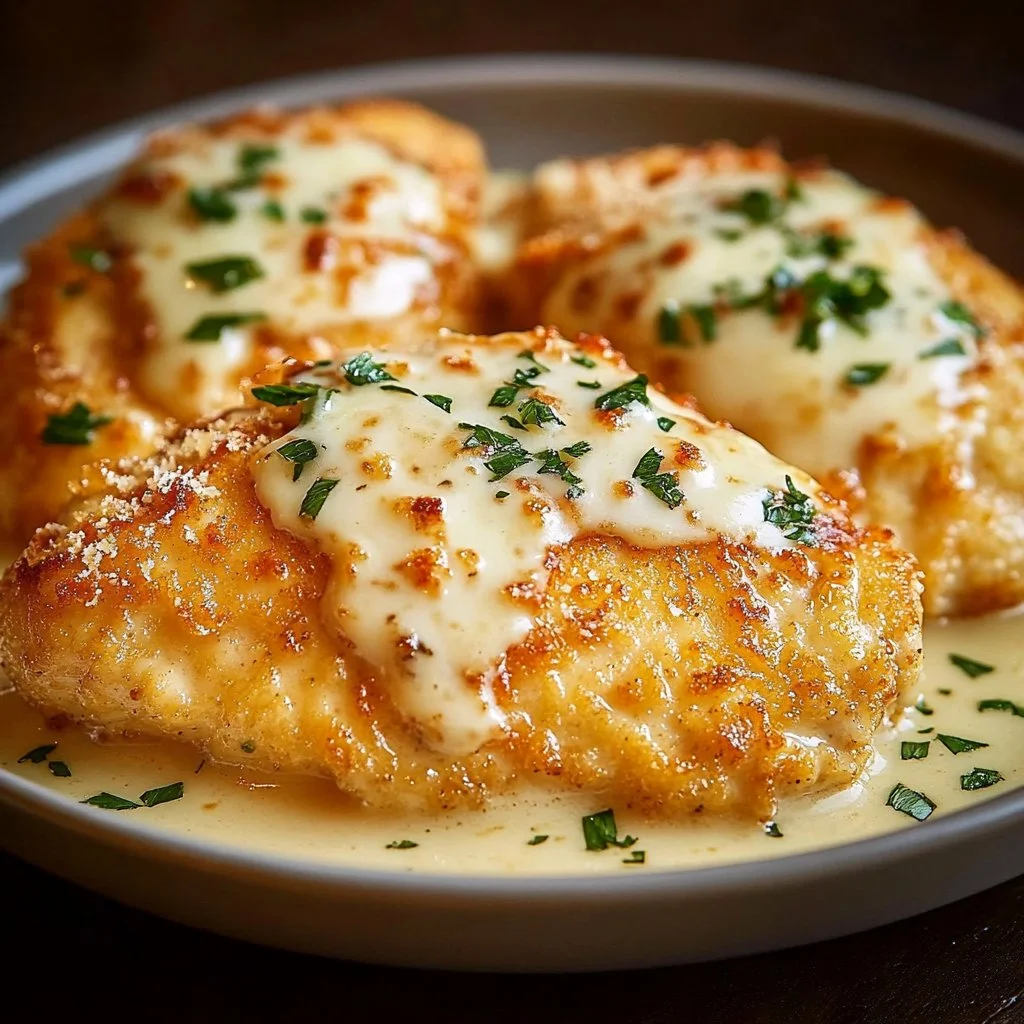 Delicious Longhorn Steakhouse Parmesan Chicken with a crispy, cheesy topping