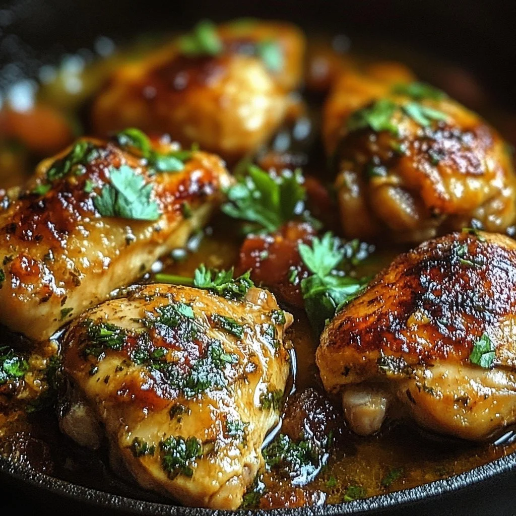 Delicious plate of Marry Me Chicken garnished with herbs and served with pasta.
