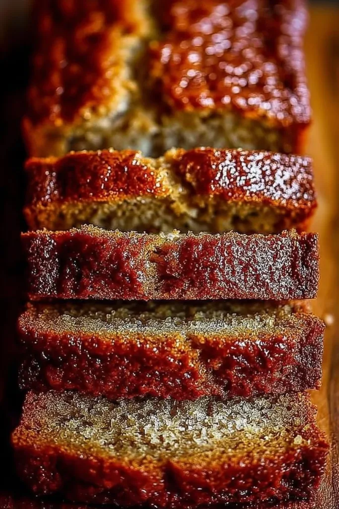 Deliciously moist banana bread loaf fresh out of the oven