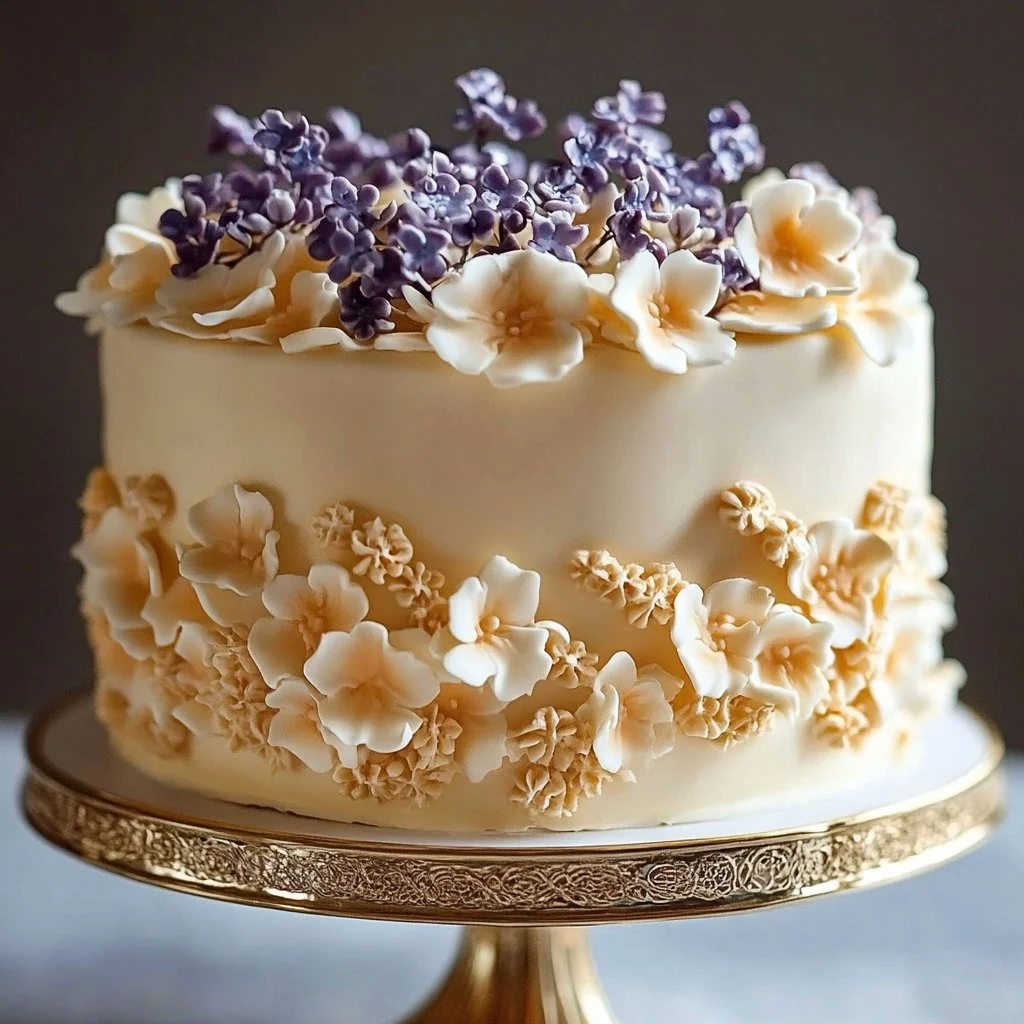 Delicious Neiman Marcus cake decorated with elegant frosting and garnish