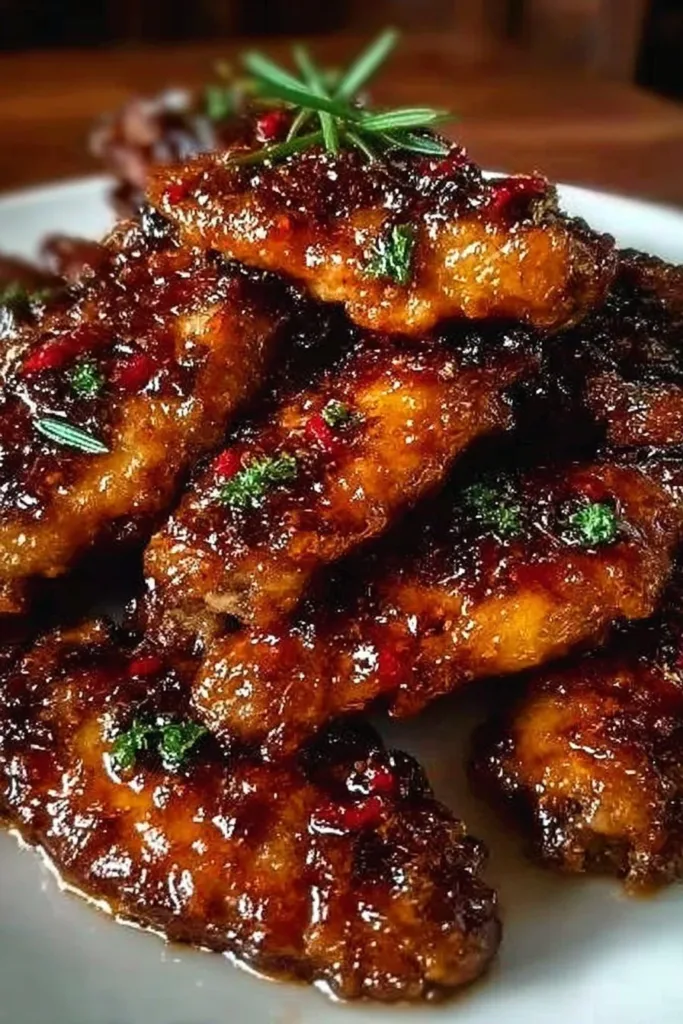 Delicious Pineapple-Teriyaki Wings garnished and ready to serve