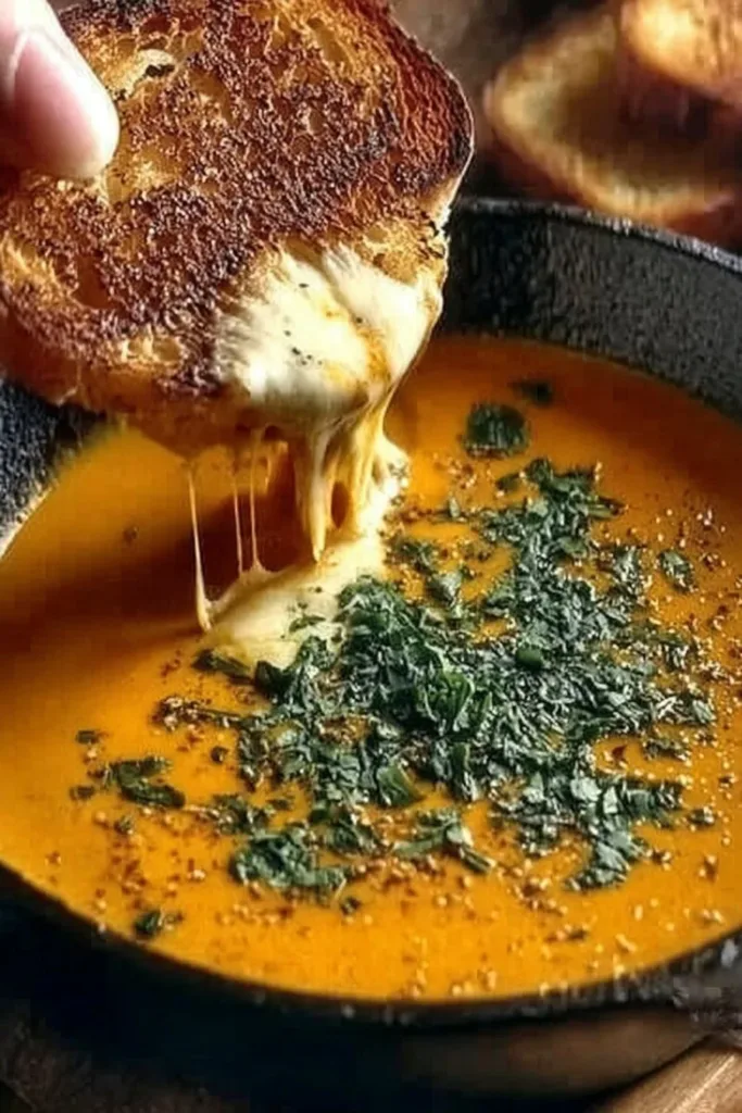 A bowl of creamy protein-packed butternut squash soup garnished with herbs