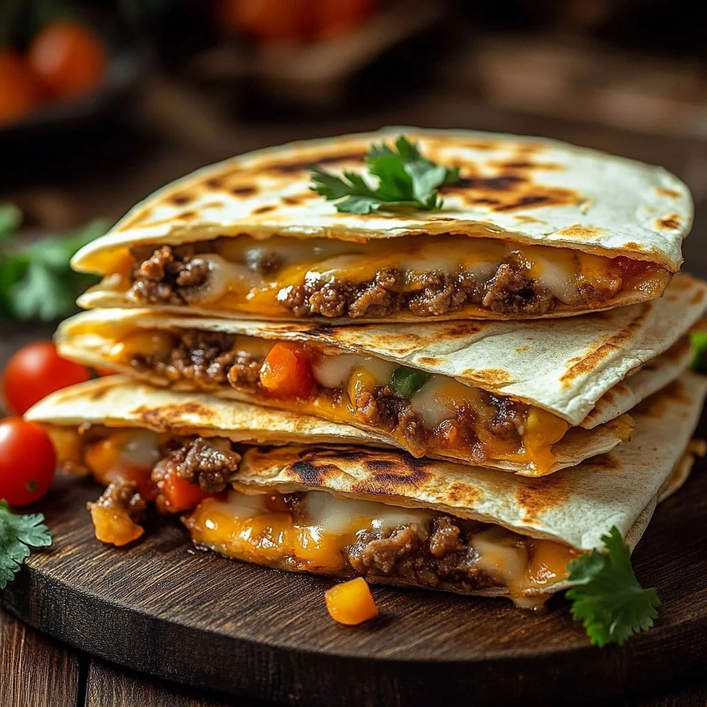 Delicious Smashburger Quesadillas with melted cheese and fresh ingredients