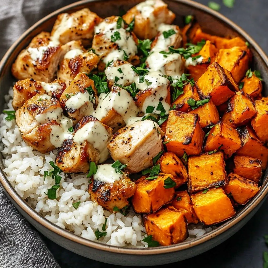 Healthy Chicken & Sweet Potato Rice Bowl 1 Healthy Chicken & Sweet Potato Rice Bowl