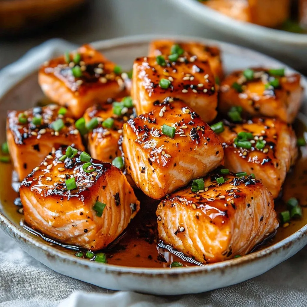 Easy Honey Garlic Salmon Bites