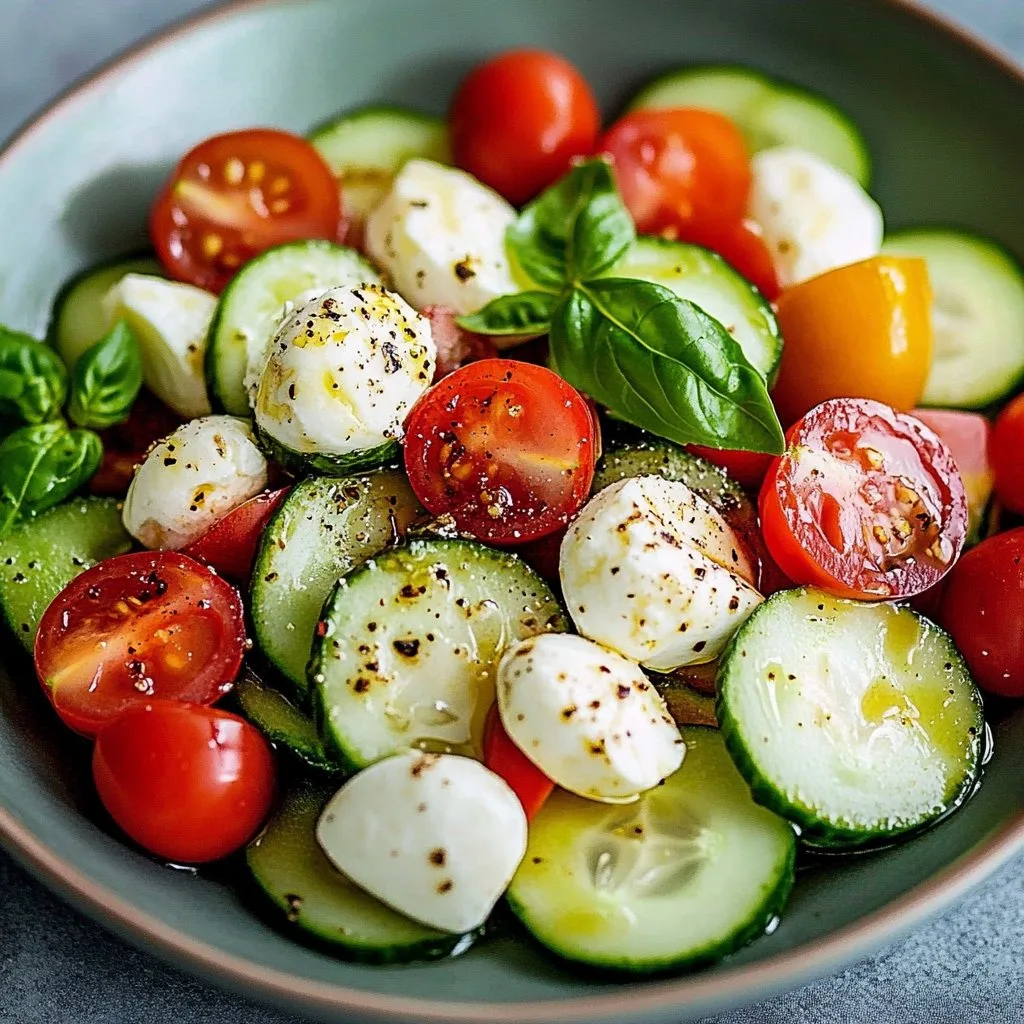 Juicy Cucumber Caprese Salad