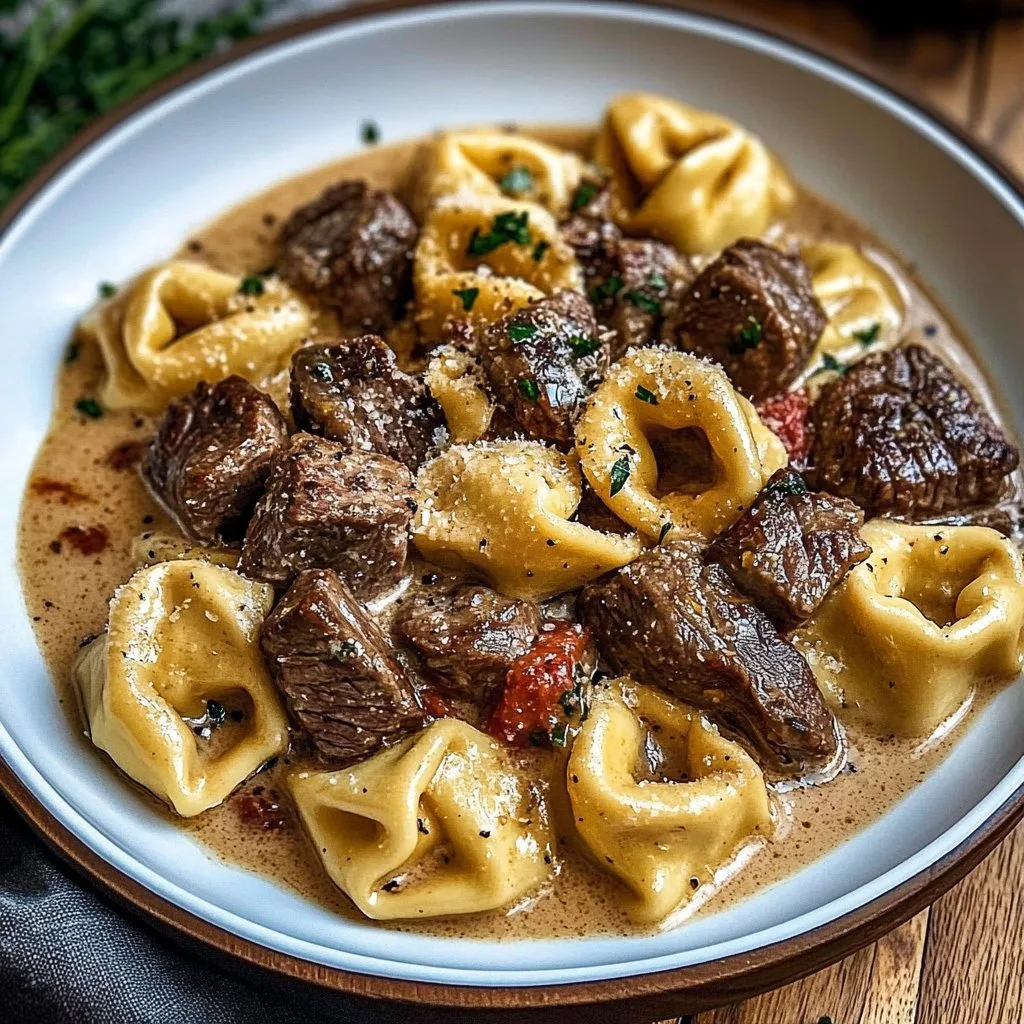 Cracked Garlic Steak Tortellini in Creamhouse Sauce Bliss 1 Cracked Garlic Steak Tortellini in Creamhouse Sauce Bliss