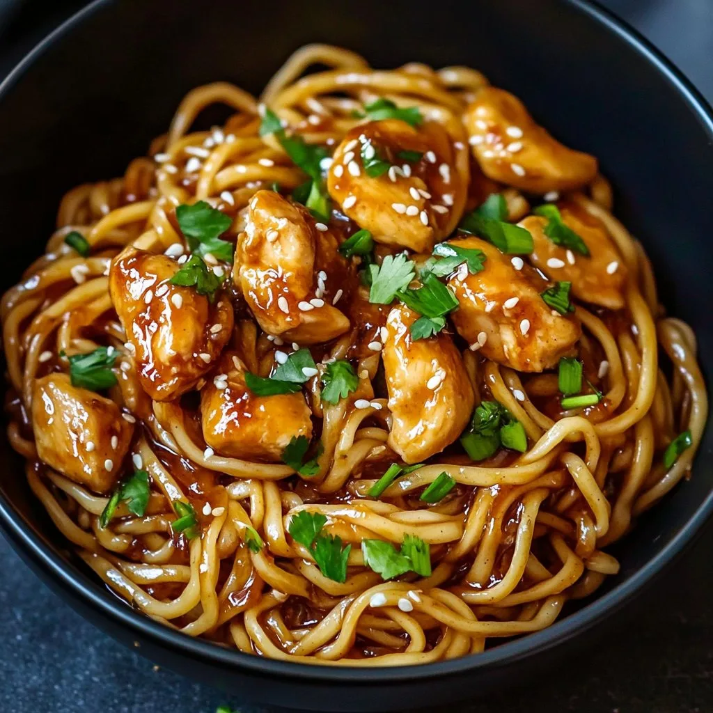 Sticky Garlic Chicken Noodles 1 Sticky Garlic Chicken Noodles