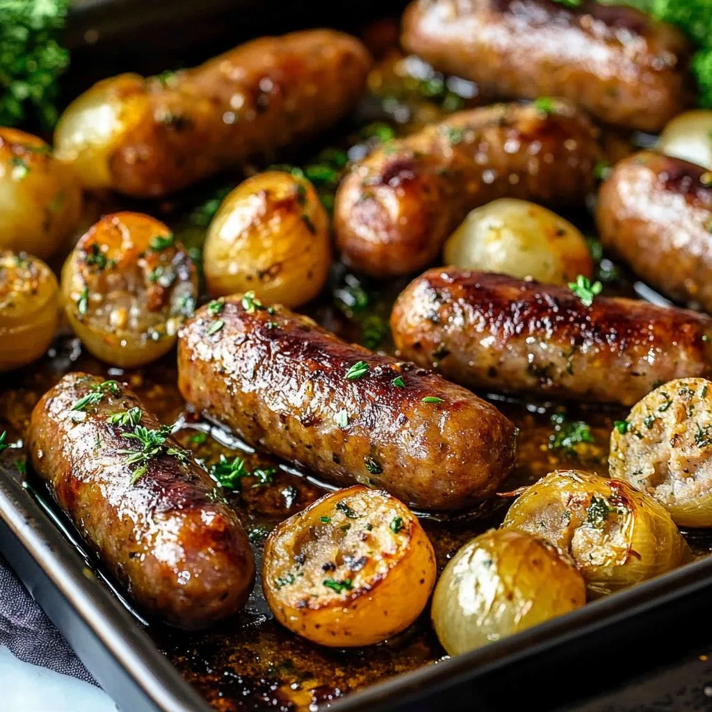 Honey Garlic Sheet Pan Sausage 1 Honey Garlic Sheet Pan Sausage