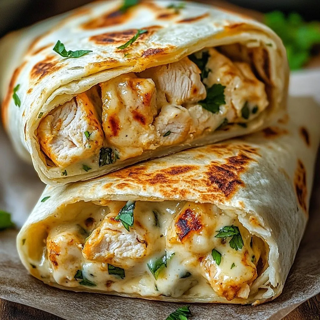 Cheesy Garlic Chicken Wraps 1 Cheesy Garlic Chicken Wraps