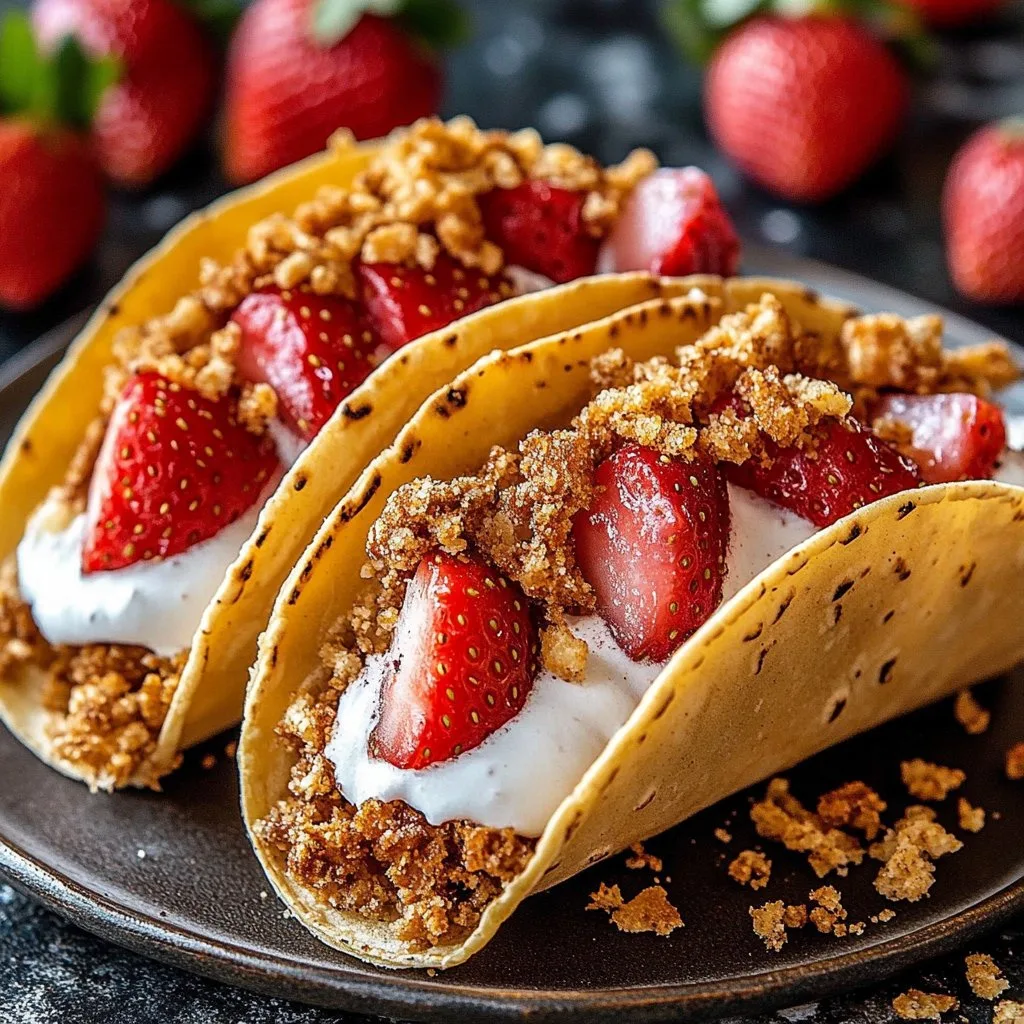 Strawberry Crunch Cheesecake Tacos