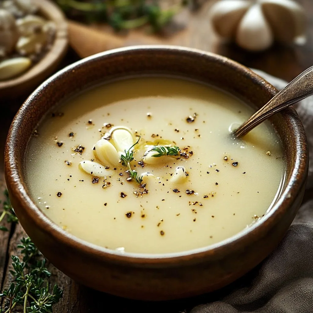 Country French Style Garlic Soup 1 Rustic Country French Style Garlic Soup
