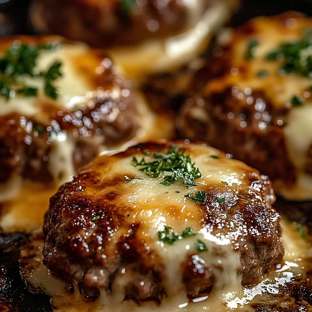 Amish hamburger steak bake served hot with sides