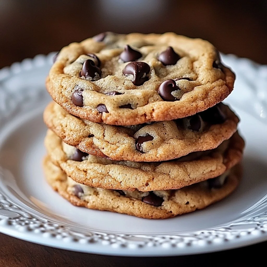 Freshly baked chocolate chip cookies on a cooling rack