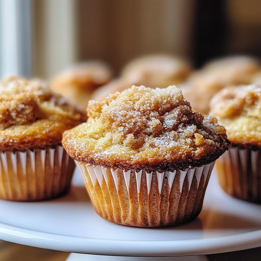 Delicious Coffee Cake Banana Bread Muffins on a wooden table.