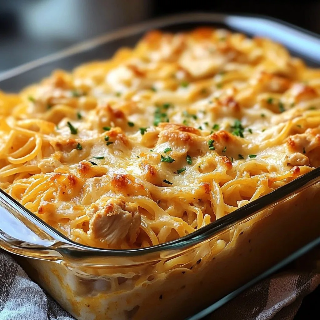 Spicy Southern Cheesy Chicken Spaghetti Casserole