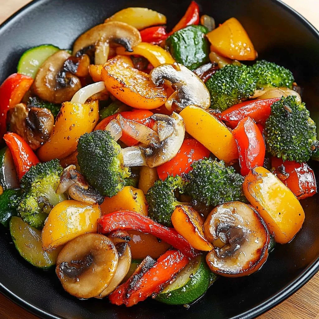 Colorful sautéed vegetables served in a bowl, rich in nutrients.