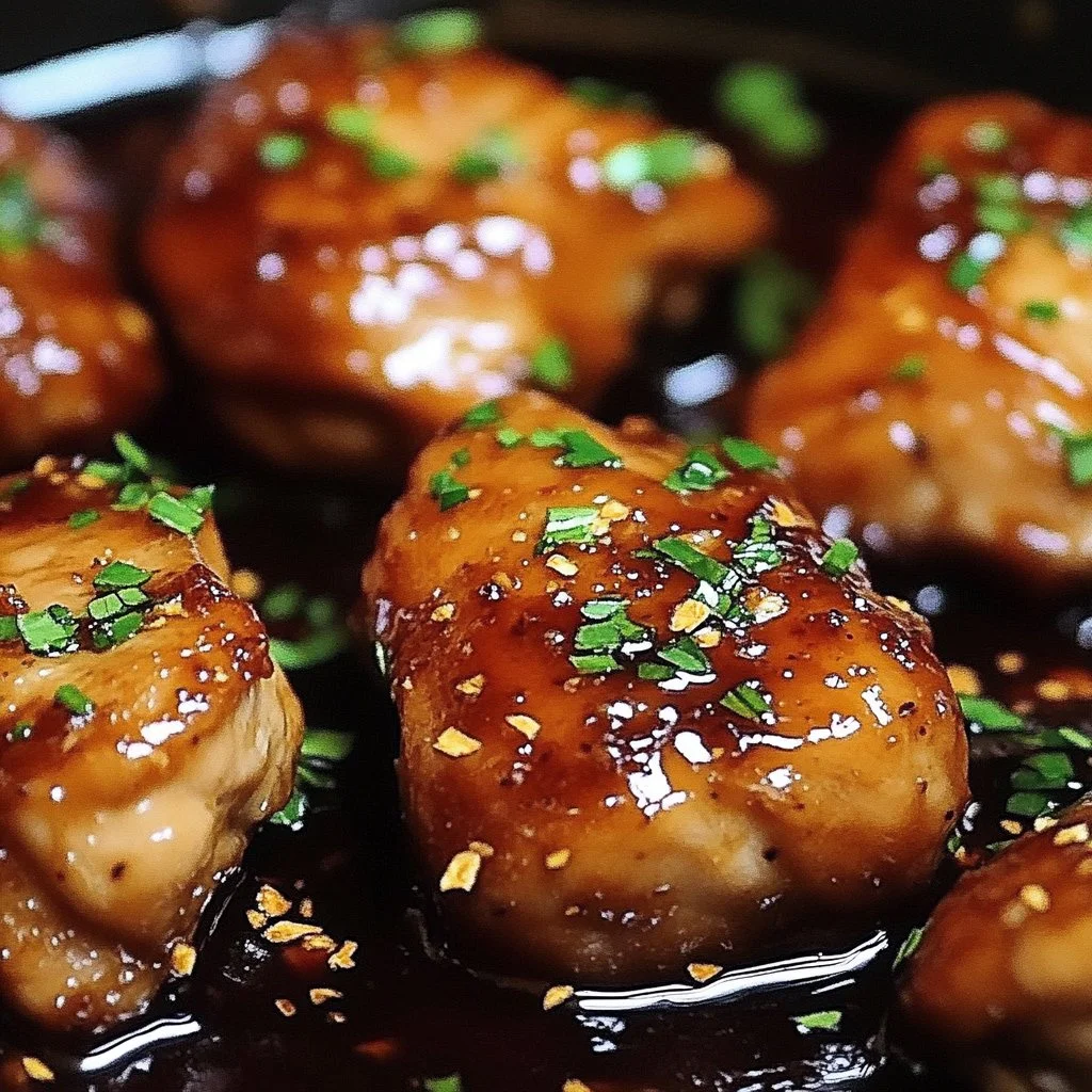 Delicious Honey Garlic Chicken Thighs served with vegetables