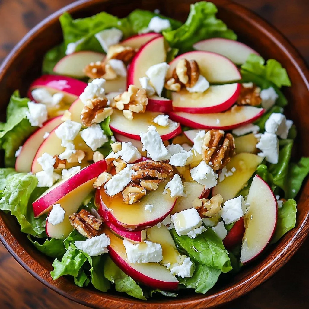 Honeycrisp Apple and Feta Salad with fresh greens and vibrant colors