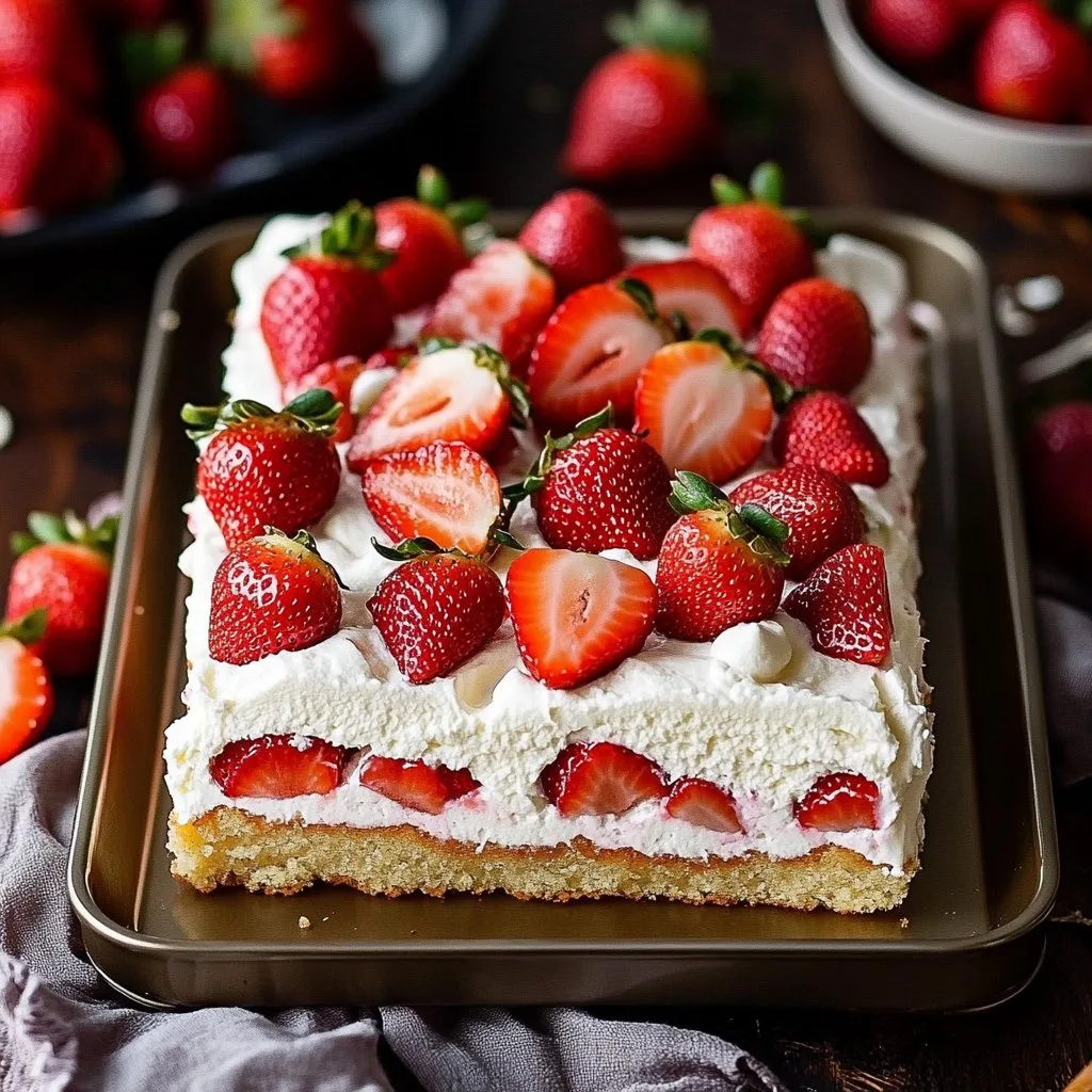 Strawberry Shortcake Sheet Cake