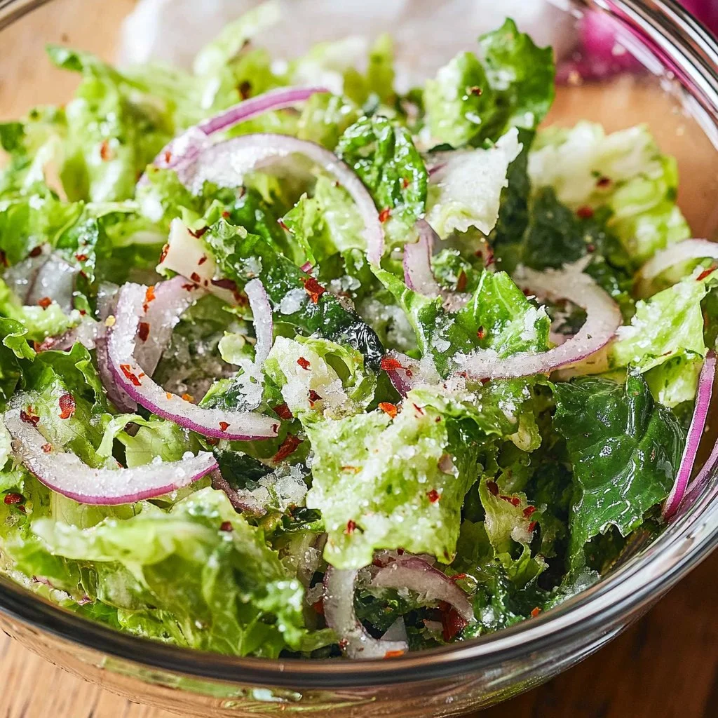 Fresh Lemon Parmesan Salad with greens and cheese
