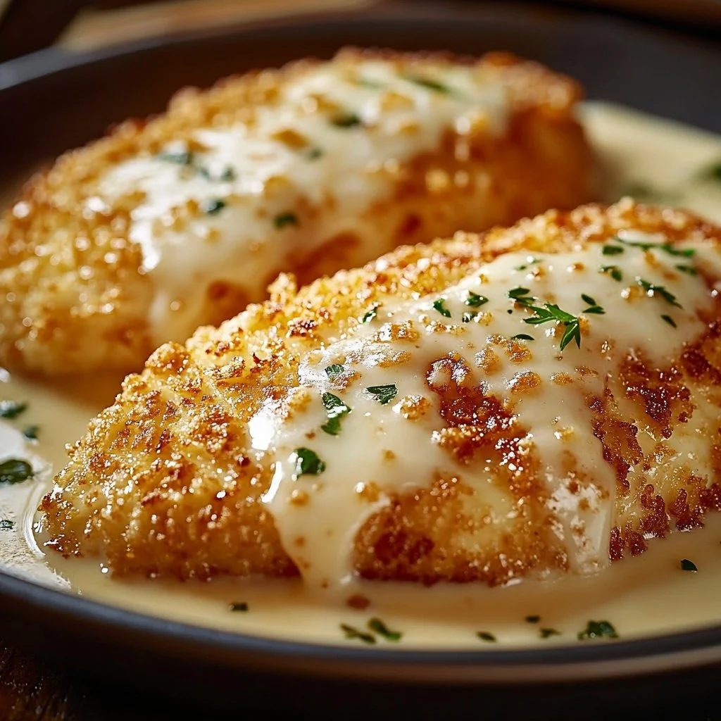 Delicious Longhorn Steakhouse Parmesan Chicken served with herbs and sides