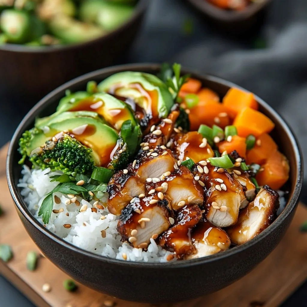 Sticky Chicken Rice Bowls