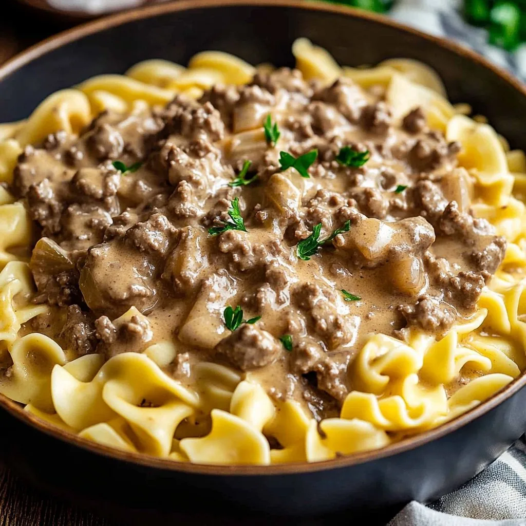 Easy Ground Beef Stroganoff