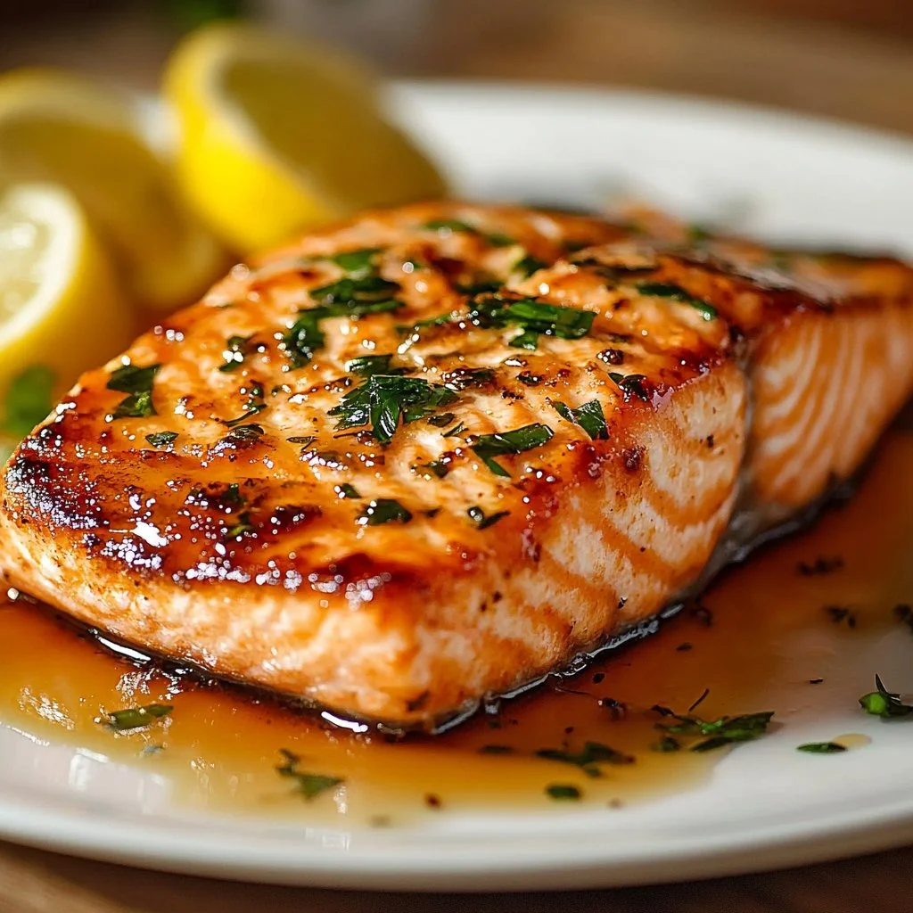 Delicious Texas Roadhouse Style Baked Salmon served with sides