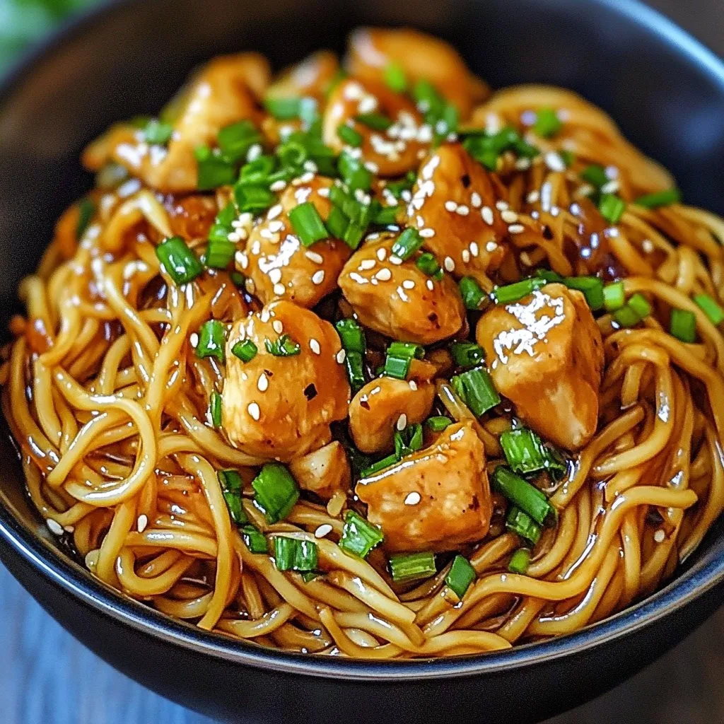 Sticky Garlic Chicken Noodles 1 Sticky Garlic Chicken Noodles