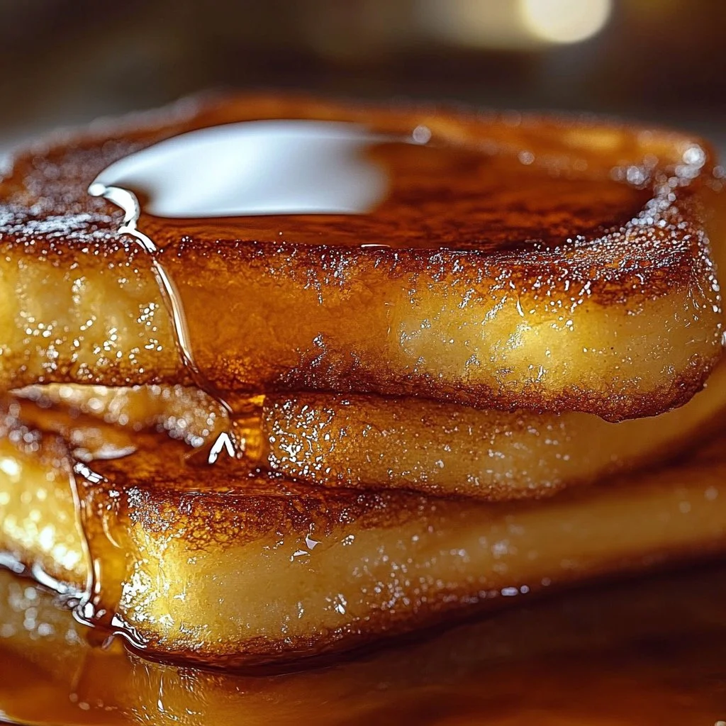 Burnt Cream French Toast topped with caramelized sugar and served with fresh berries