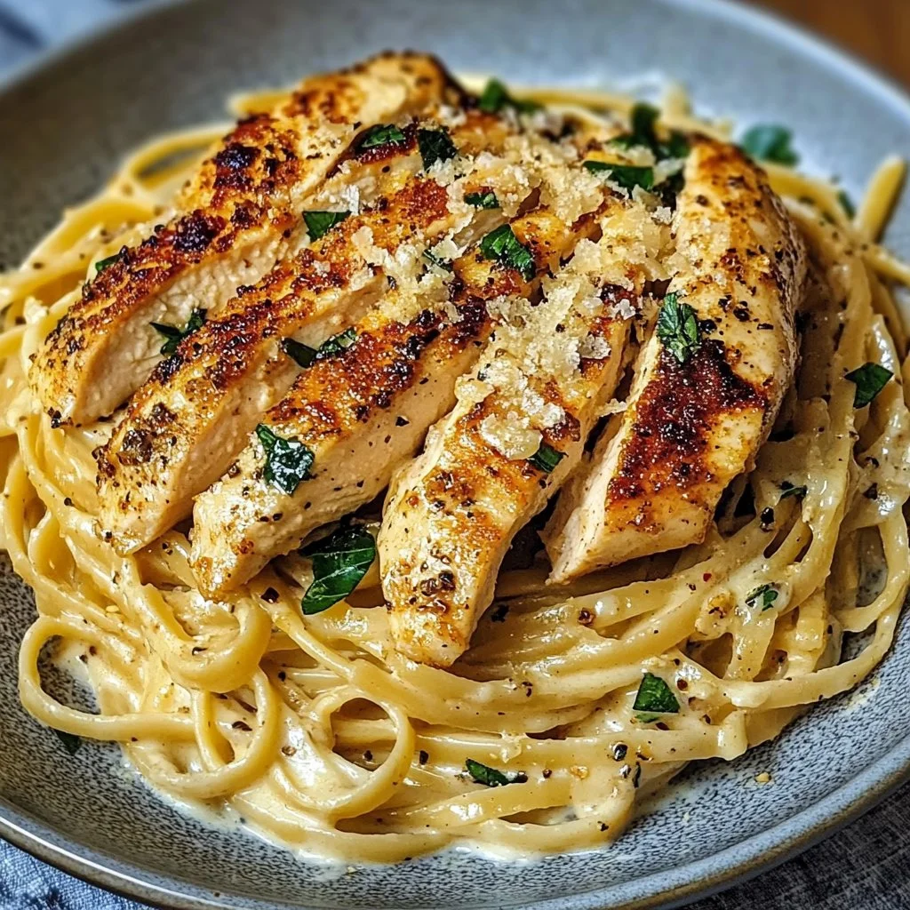 Cajun Chicken and Creamy Garlic Parmesan 1 Savory Cajun Chicken and Creamy Garlic Parmesan Linguine
