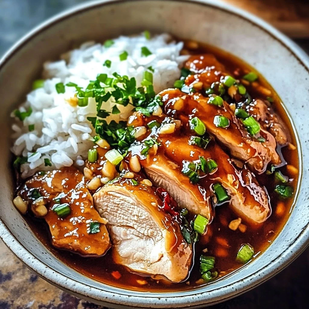 Caramelized Soy Chicken in Garlic Ginger Broth 1 Caramelized Soy Chicken in Garlic Ginger Broth with Rice